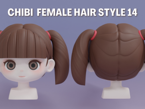 Female Hair Style 14 3D 模型
