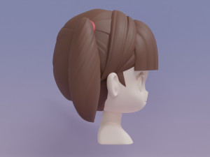 Female Hair Style 14 3D Model