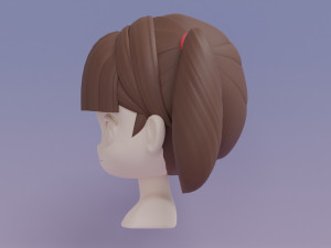 Female Hair Style 14 3D Model