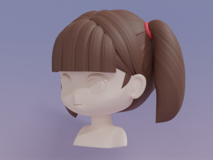 Female Hair Style 14 3D Model