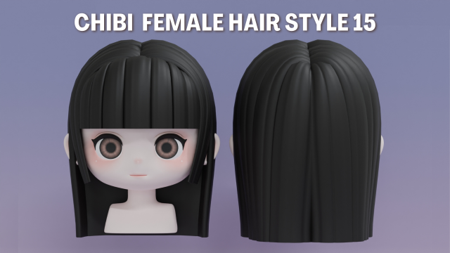 Female Hair Style 15 3Dモデル .c4d .max .obj .3ds .fbx .stl .blend 