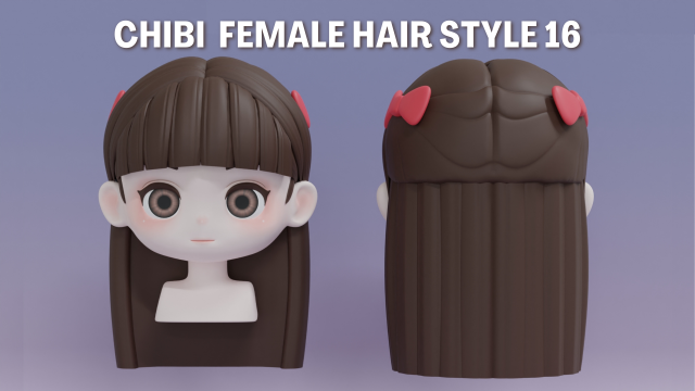 Female Hair Style 16 3D-Modell .c4d .max .obj .3ds .fbx .stl .blend 