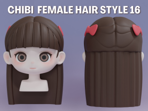 Female Hair Style 16 3D 模型