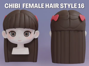 Female Hair Style 16 3D Model
