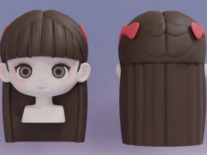 Female Hair Style 16 3D Model