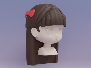 Female Hair Style 16 3D-Modell