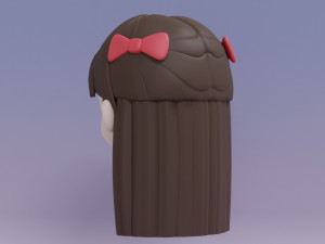 Female Hair Style 16 3D-Modell