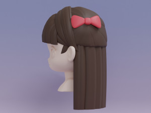 Female Hair Style 16 3D-Modell