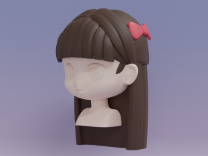 Female Hair Style 16 3D-Modell