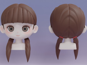 Female Hair Style 17 Model 3D