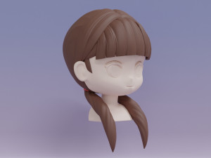 Female Hair Style 17 Model 3D