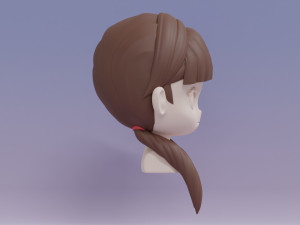 Female Hair Style 17 Model 3D