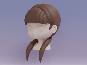 Female Hair Style 17 Model 3D