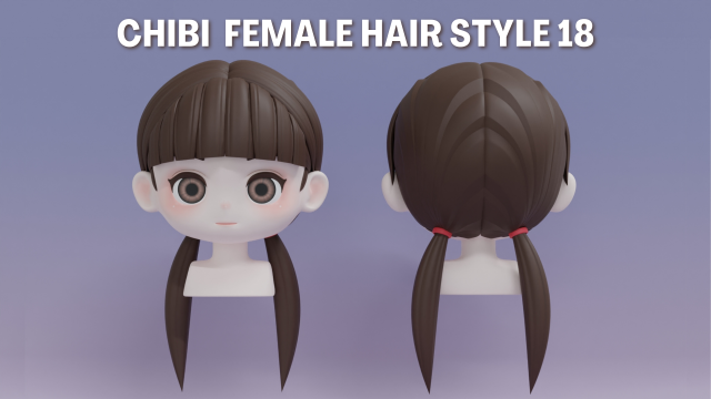 Female Hair Style 18 3D Модель .c4d .max .obj .3ds .fbx .stl .blend 
