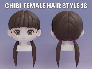 Female Hair Style 18 3D 模型