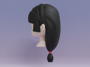 Female Hair Style 19 3D Model