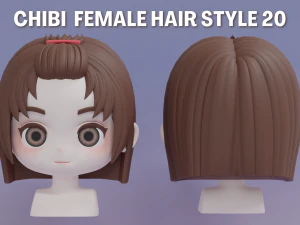 Peinado femenino 20 Modelo 3D