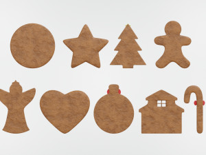 Gingerbread Christmas Cookie Set 2 Modello 3D