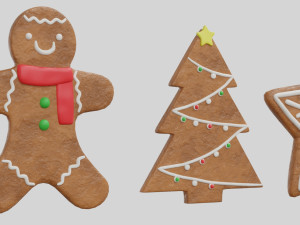 Gingerbread Christmas Cookie Set 2 Modello 3D