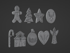 Gingerbread Christmas Cookie Set 2 Modello 3D
