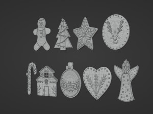 Gingerbread Christmas Cookie Set 2 Modello 3D