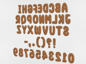 Gingerbread Christmas Cookie Alphabet Set 1 3D Model