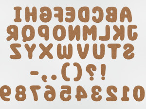 Gingerbread Christmas Cookie Alphabet Set 1 3D Model