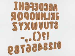 Gingerbread Christmas Cookie Alphabet Set 1 3D Model
