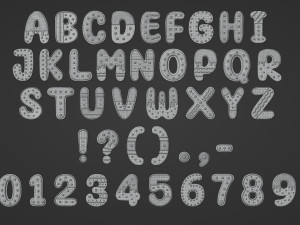 Gingerbread Christmas Cookie Alphabet Set 1 3D Model
