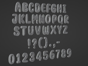 Gingerbread Christmas Cookie Alphabet Set 1 3D Model