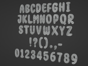 Gingerbread Christmas Cookie Alphabet Set 1 3D Model