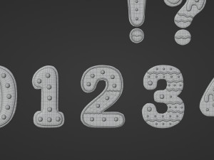 Gingerbread Christmas Cookie Alphabet Set 1 3D Model