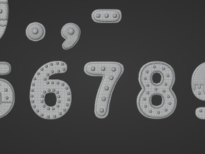 Gingerbread Christmas Cookie Alphabet Set 1 3D Model