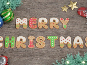 Gingerbread Christmas Cookie Alphabet Set 2 3D Model