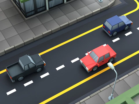 Cartoon Low Poly Car Pack 3D Model