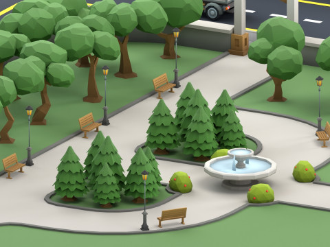 Cartoon Low Poly Trees Flowers Pack Modelo 3D