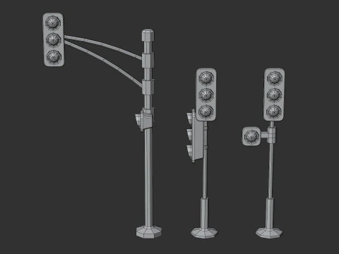 Cartoon Low Poly Street Props Pack 3D Model