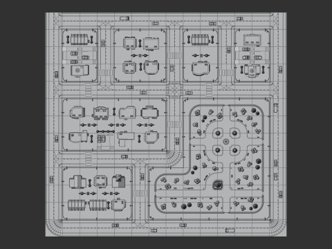 Cartoon Low Poly Modular City Pack Model 3D
