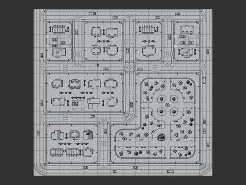 Cartoon Low Poly Modular City Pack 3D Model
