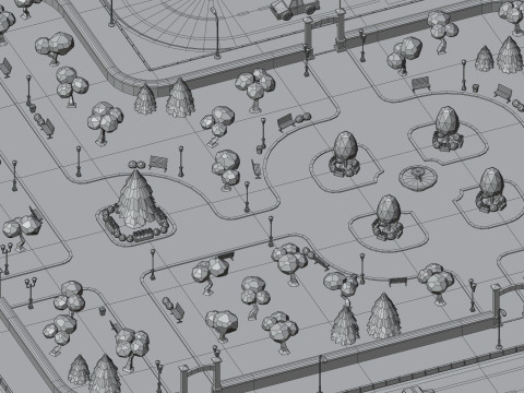 Cartoon Low Poly Modular City Pack Model 3D