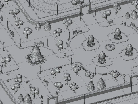 Cartoon Low Poly Modular City Pack 3D Model