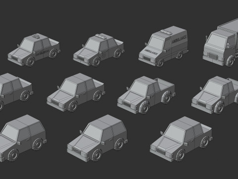 Cartoon Low Poly Modular City Pack Model 3D