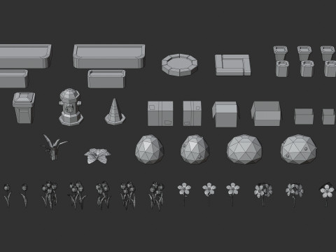Cartoon Low Poly Modular City Pack Model 3D
