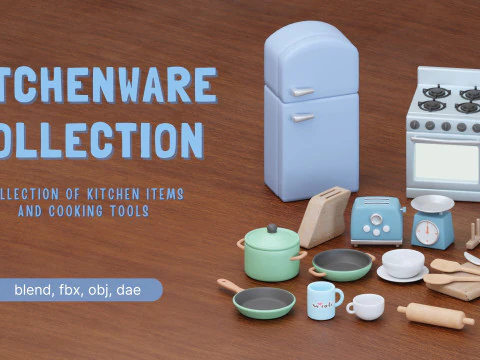 Colecci&oacute;n de utensilios de cocina Modelo 3D