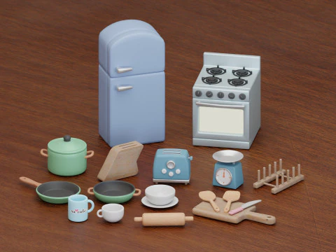 Collection d'ustensiles de cuisine Modèle 3D
