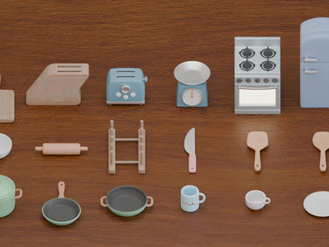 Colecci&oacute;n de utensilios de cocina Modelo 3D