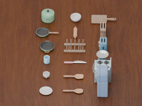 Colecci&oacute;n de utensilios de cocina Modelo 3D