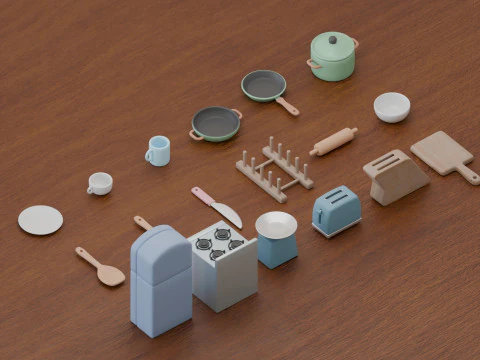 Colecci&oacute;n de utensilios de cocina Modelo 3D