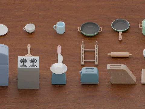 Colecci&oacute;n de utensilios de cocina Modelo 3D