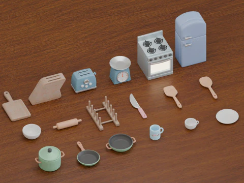 Colecci&oacute;n de utensilios de cocina Modelo 3D